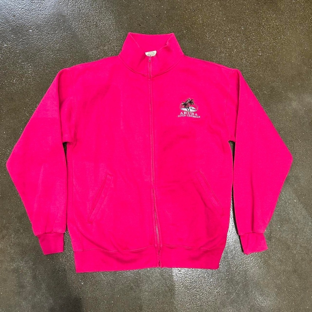 Vintage Old Dock Apparel Aruba Size Large Zip Up Jacket Sweatshirt